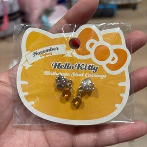 November topaz Hello Kitty stud earrings #kawaii #kidcore